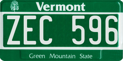 VT license plate ZEC596