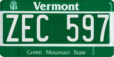 VT license plate ZEC597
