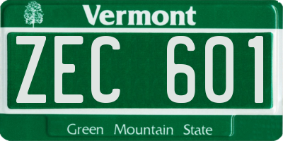 VT license plate ZEC601