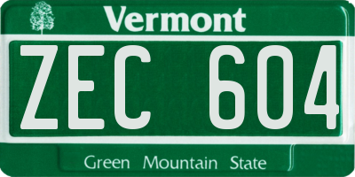 VT license plate ZEC604