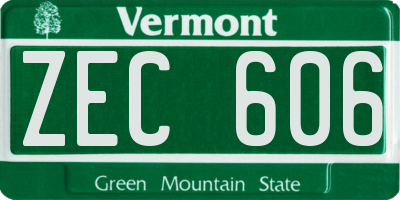 VT license plate ZEC606