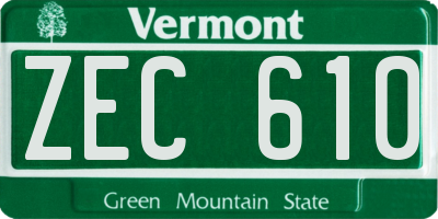 VT license plate ZEC610
