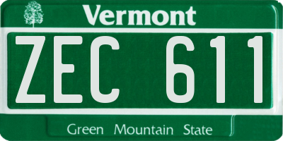VT license plate ZEC611