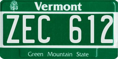 VT license plate ZEC612