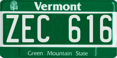 VT license plate ZEC616