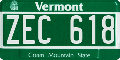 VT license plate ZEC618