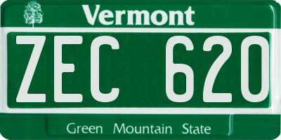 VT license plate ZEC620