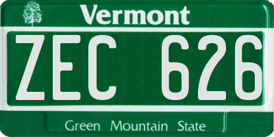 VT license plate ZEC626