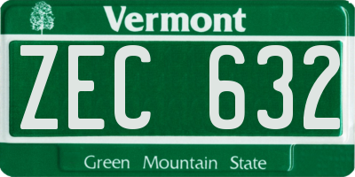 VT license plate ZEC632