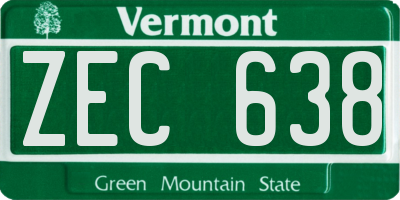 VT license plate ZEC638