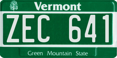 VT license plate ZEC641