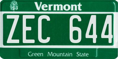 VT license plate ZEC644
