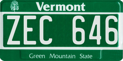 VT license plate ZEC646