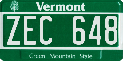 VT license plate ZEC648
