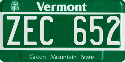 VT license plate ZEC652