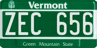 VT license plate ZEC656
