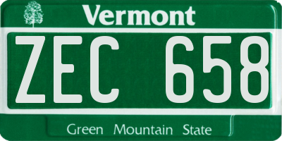 VT license plate ZEC658