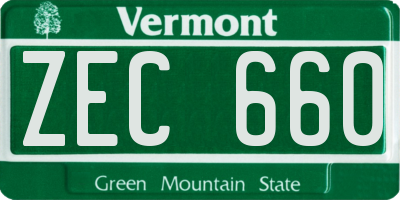 VT license plate ZEC660