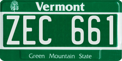 VT license plate ZEC661