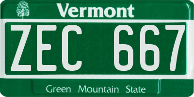 VT license plate ZEC667