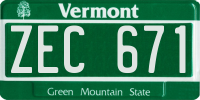 VT license plate ZEC671