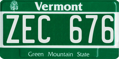 VT license plate ZEC676