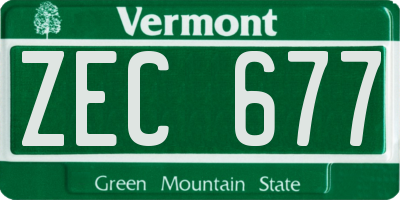 VT license plate ZEC677