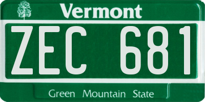 VT license plate ZEC681