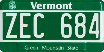 VT license plate ZEC684