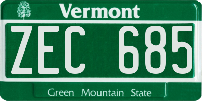 VT license plate ZEC685