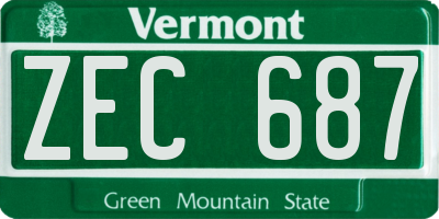 VT license plate ZEC687