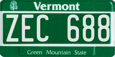 VT license plate ZEC688