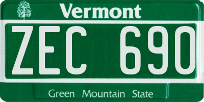 VT license plate ZEC690
