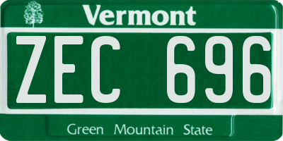 VT license plate ZEC696