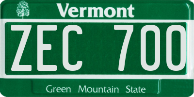 VT license plate ZEC700