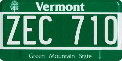 VT license plate ZEC710