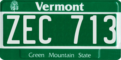 VT license plate ZEC713