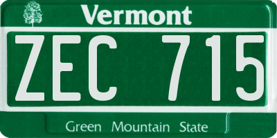 VT license plate ZEC715