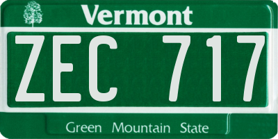VT license plate ZEC717
