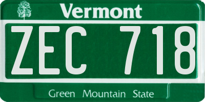 VT license plate ZEC718