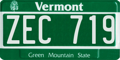 VT license plate ZEC719