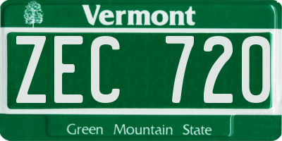 VT license plate ZEC720