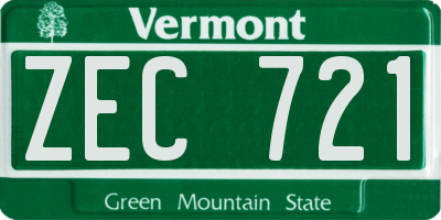 VT license plate ZEC721