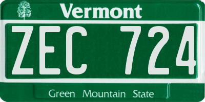 VT license plate ZEC724