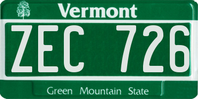 VT license plate ZEC726