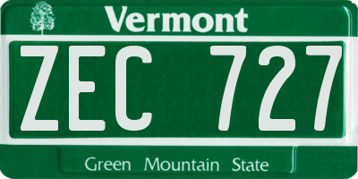 VT license plate ZEC727