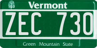 VT license plate ZEC730