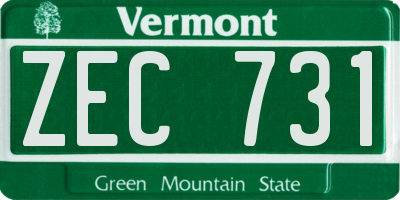 VT license plate ZEC731