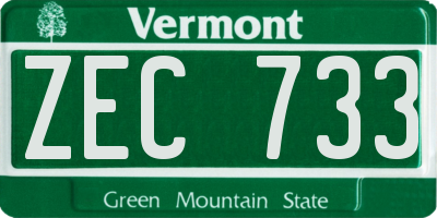 VT license plate ZEC733