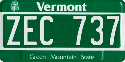 VT license plate ZEC737
